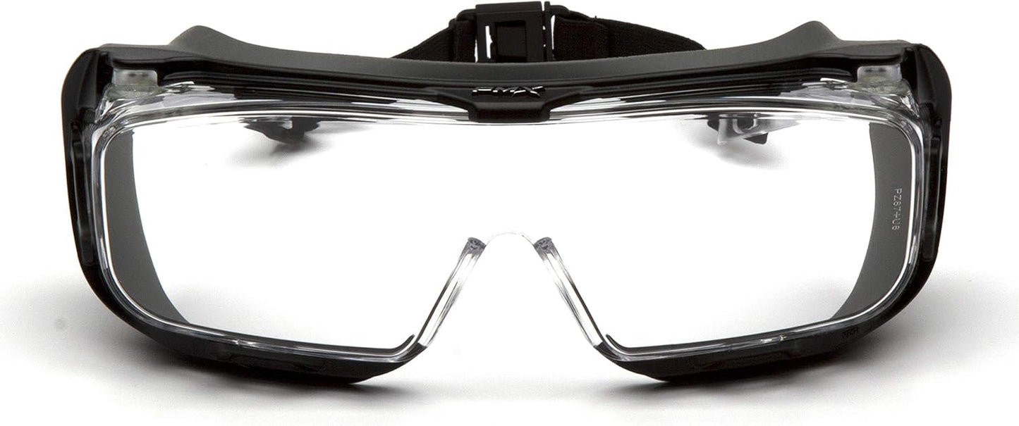 Pyramex Cappture over Prescription Safety Glasses, Clear H2MAX Anti-Fog Lens W/Rubber Gasket