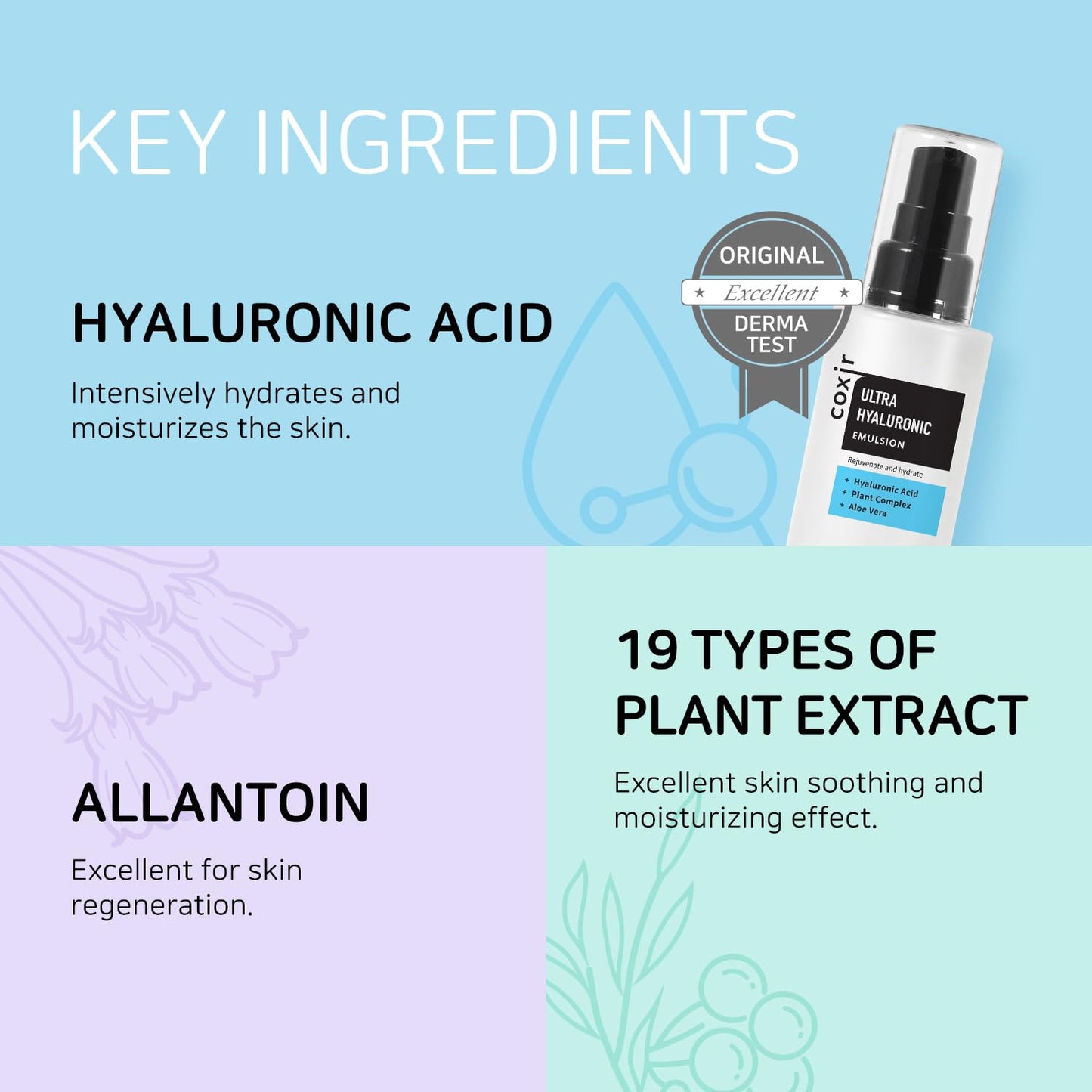 Coxir Ultra Hyaluronic Emulsion Moisturizer, 100 Milliliters (Pack of 1) | Lightweight, Long-Lasting Hydration, Hyaluronic Acid, Collagen, Plant Complex | Dry, Dehydrated Skin