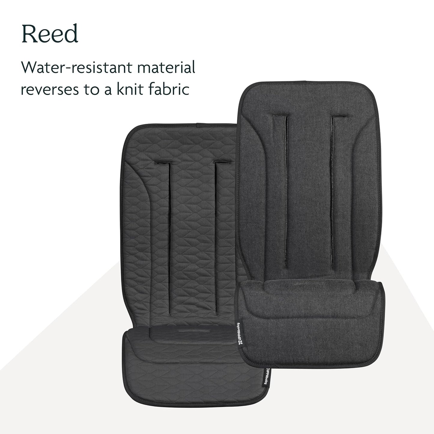 Uppababy Reversible Seat Liner/Water-Resistant and Comfortable/Easy Stroller Attachment/Reed (Charcoal Denim/Cozy Knit)