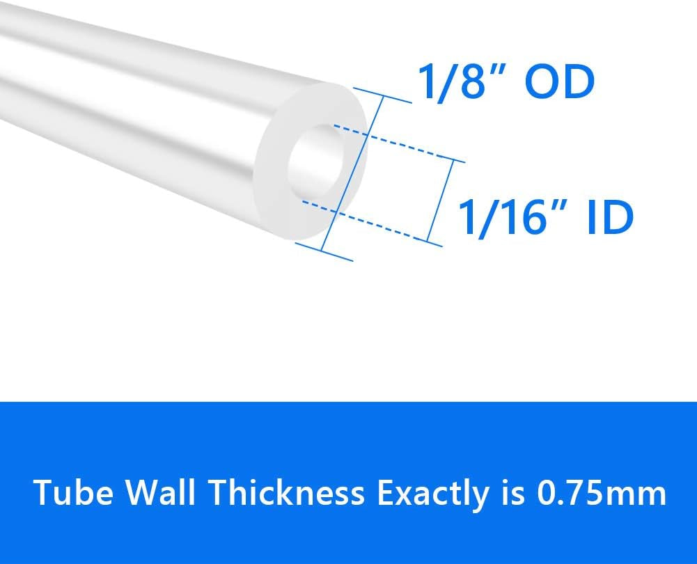 Quickun Pure Silicone Tubing, 1/16" ID X 1/8" OD High Temp Food Grade Tube Pure Silicone Hose Tube for Home Brewing, Beer Line, Kegerator, Wine Making, Aquaponics, Air Hose by Proper Pour (6.56 Ft)