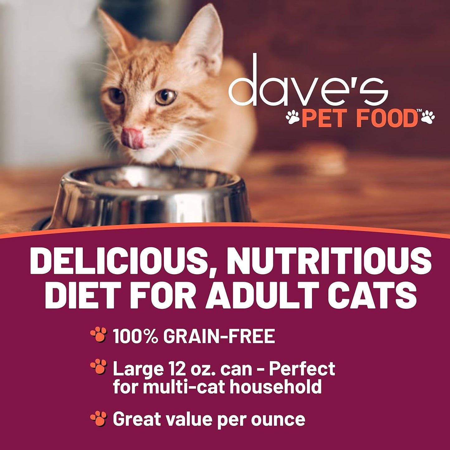 Dave'S Pet Food Grain Free Wet Cat Food (Chicken), Made in USA Naturally Healthy Canned Cat Food, Added Vitamins & Minerals, Wheat & Gluten-Free, 12.5 Oz Cans (Case of 12)