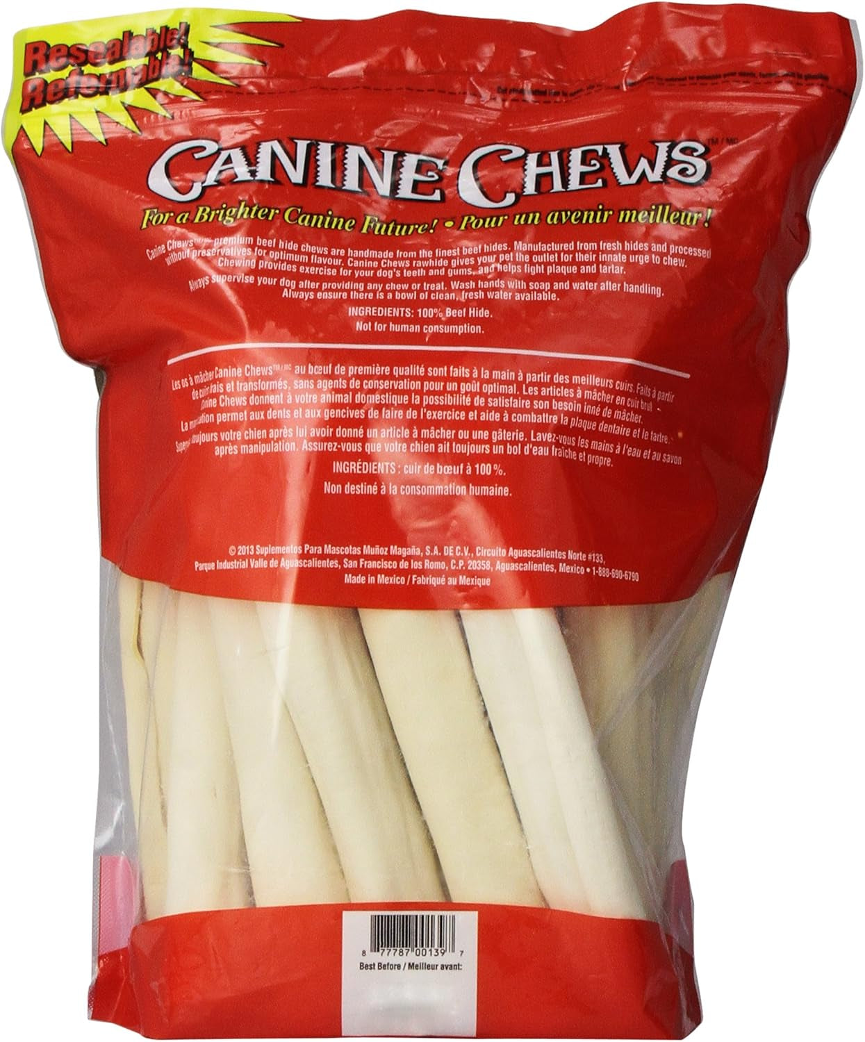 Canine Chews 10-11" Dog Rawhide Retriever Rolls - Dog Rawhide Chews (20 Pack) - 100% Usa-Sourced Natural Beef Raw Hide Dog Bones for Large Dogs - Healthy Single-Ingredient Rawhide Bones Treat