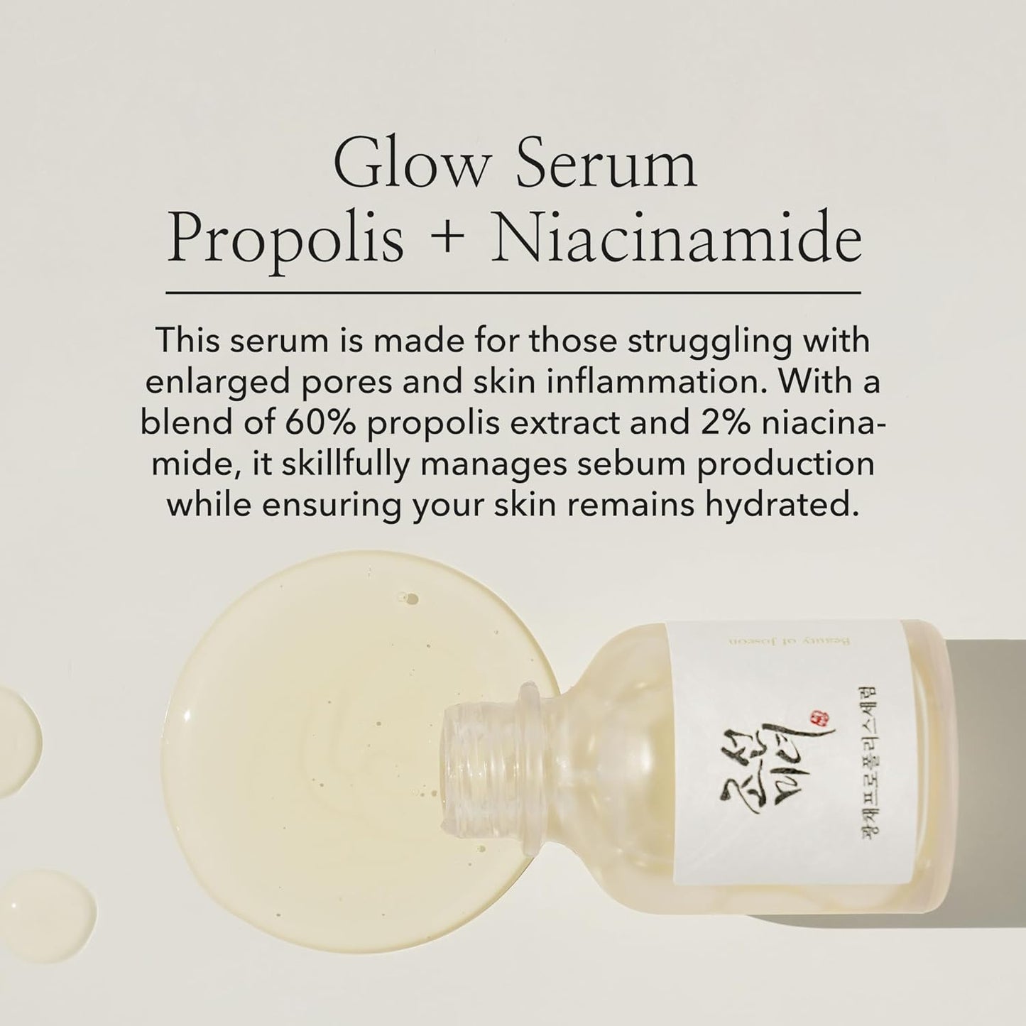 Beauty of Joseon Glow Serum Propolis and Niacinamide Hydrating Facial Soothing Moisturizer for Irritated Uneven Skin Tone, Korean Skin Care 30Ml, 1 Fl.Oz