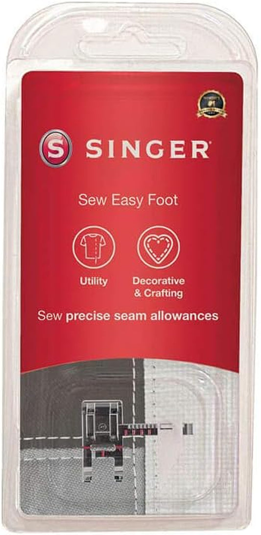 Singer | Sew Easy Foot, Sew Perfectly Straight Lines with Ease, Includes Ruler with Adjustable Guide to Set Seam Allowance, Beautiful Topstitching - Sewing Made Easy