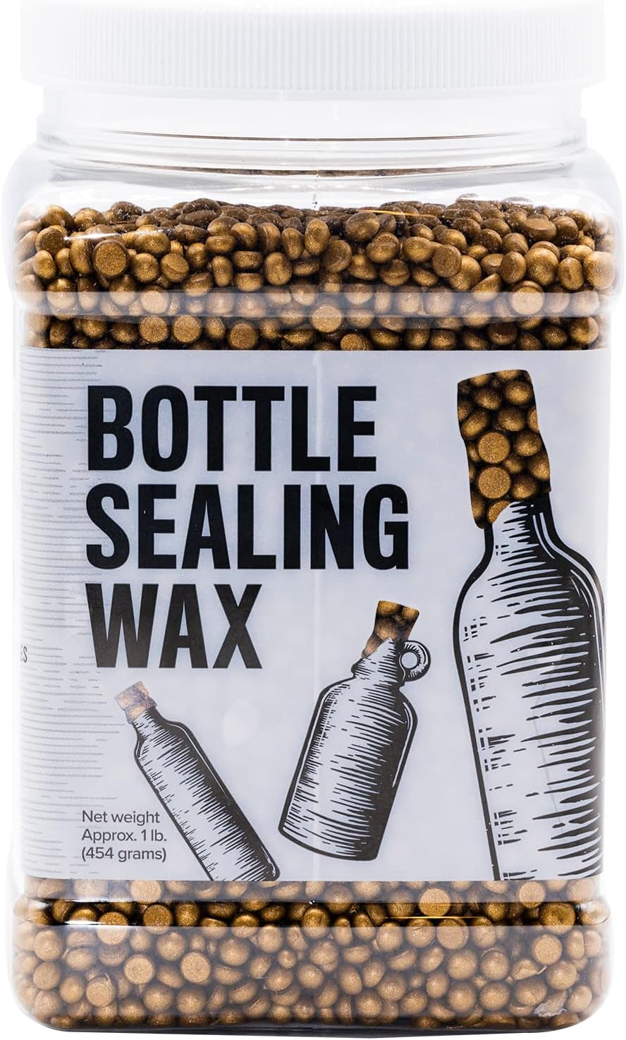 Blended Waxes, Inc. Bottle Sealing Wax 1 Lb. Pastilles - Resilient and Versatile Bottling Wax for Wine, Beer, and Liquor Bottle Sealing - Seals between 25-30 Bottles (Bronze Metallic)