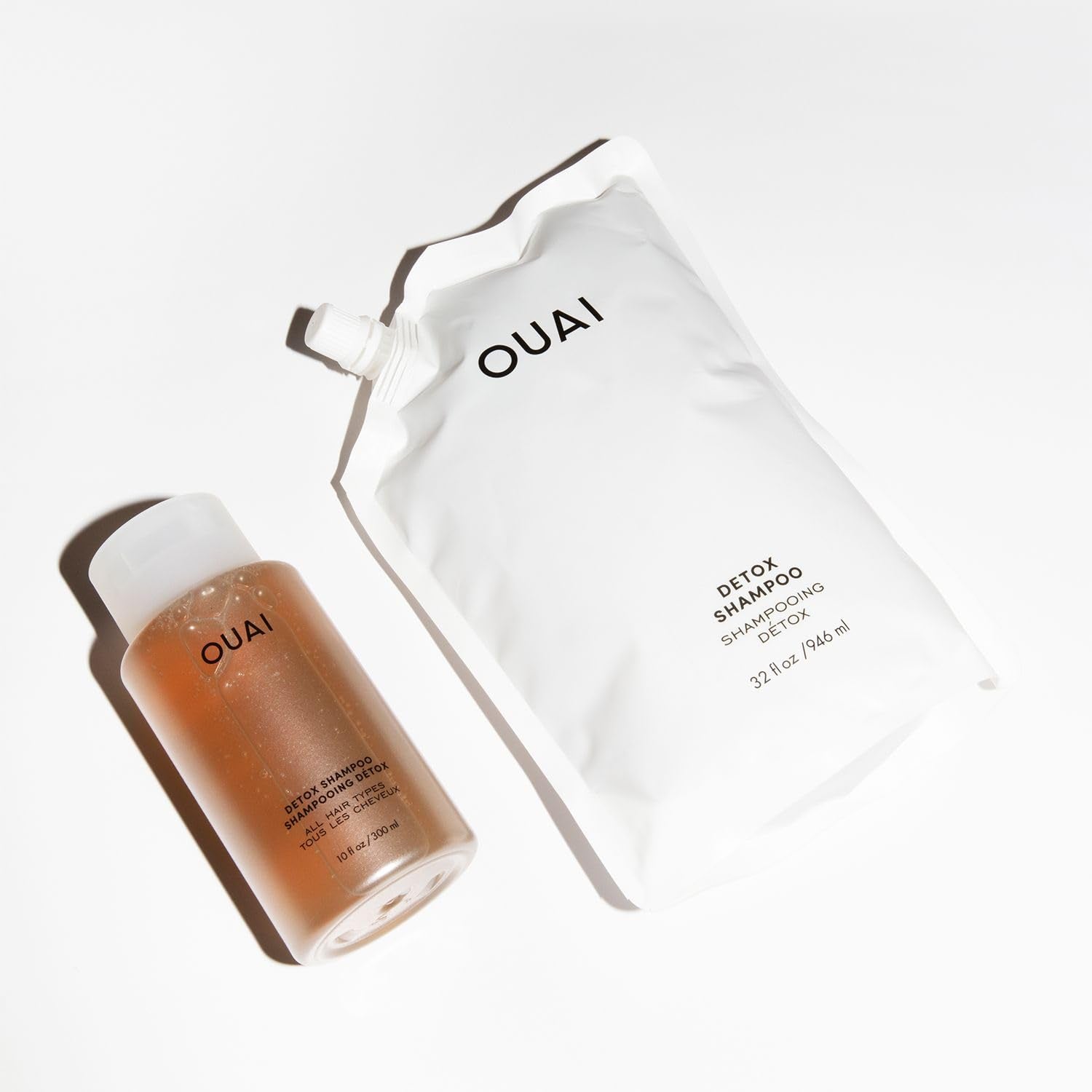 OUAI Detox Shampoo - Clarifying Shampoo for Build Up, Dirt, Oil, Product and Hard Water - Apple Cider Vinegar & Keratin for Clean, Refreshed Hair - Sulfate-Free Hair Care (10 Oz)