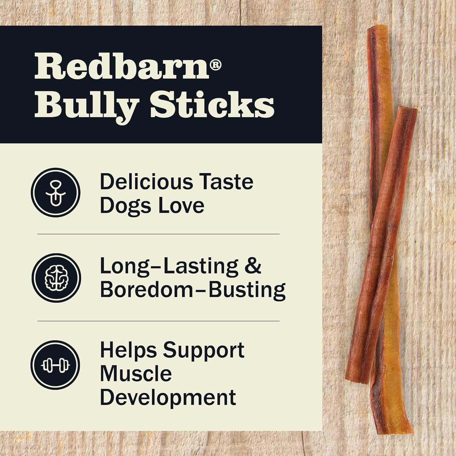 Redbarn 12" Bully Sticks for Dogs (Case of 35)