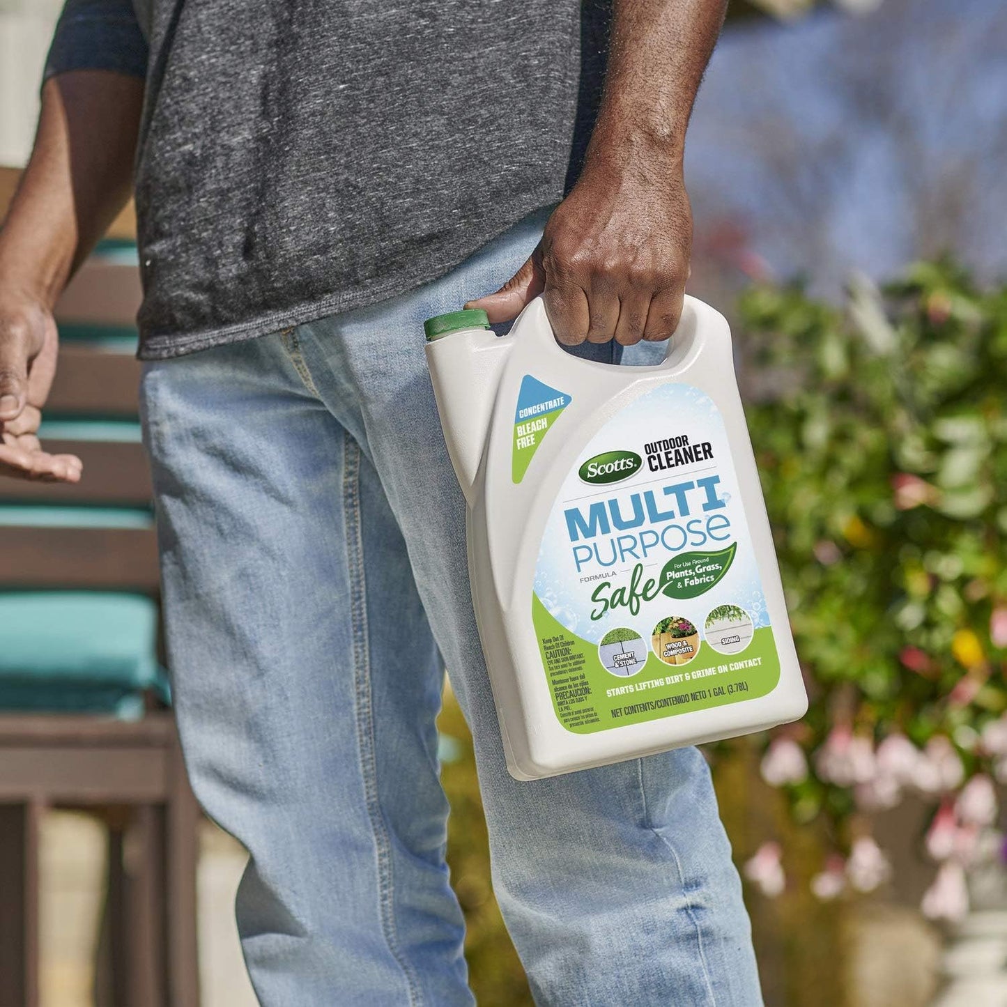 Scotts Outdoor Cleaner Multi Purpose Formula: Concentrate, Bleach-Free, Use on Decks, Siding, Stone and Patio Furniture, 1 Gal.