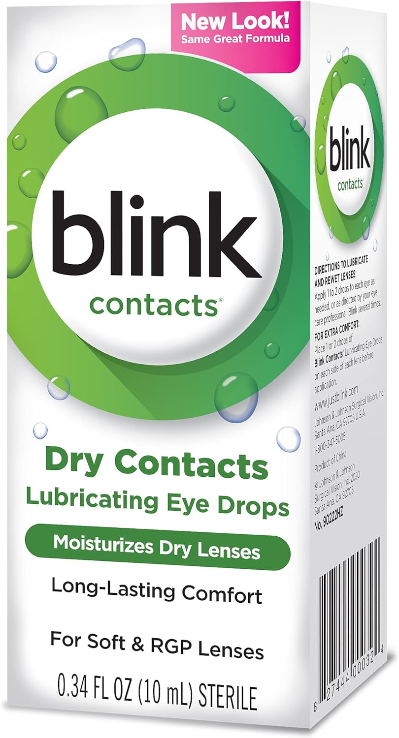 Blink Contacts Lubricating Eye Drops 0.34 Oz (Pack of 4)