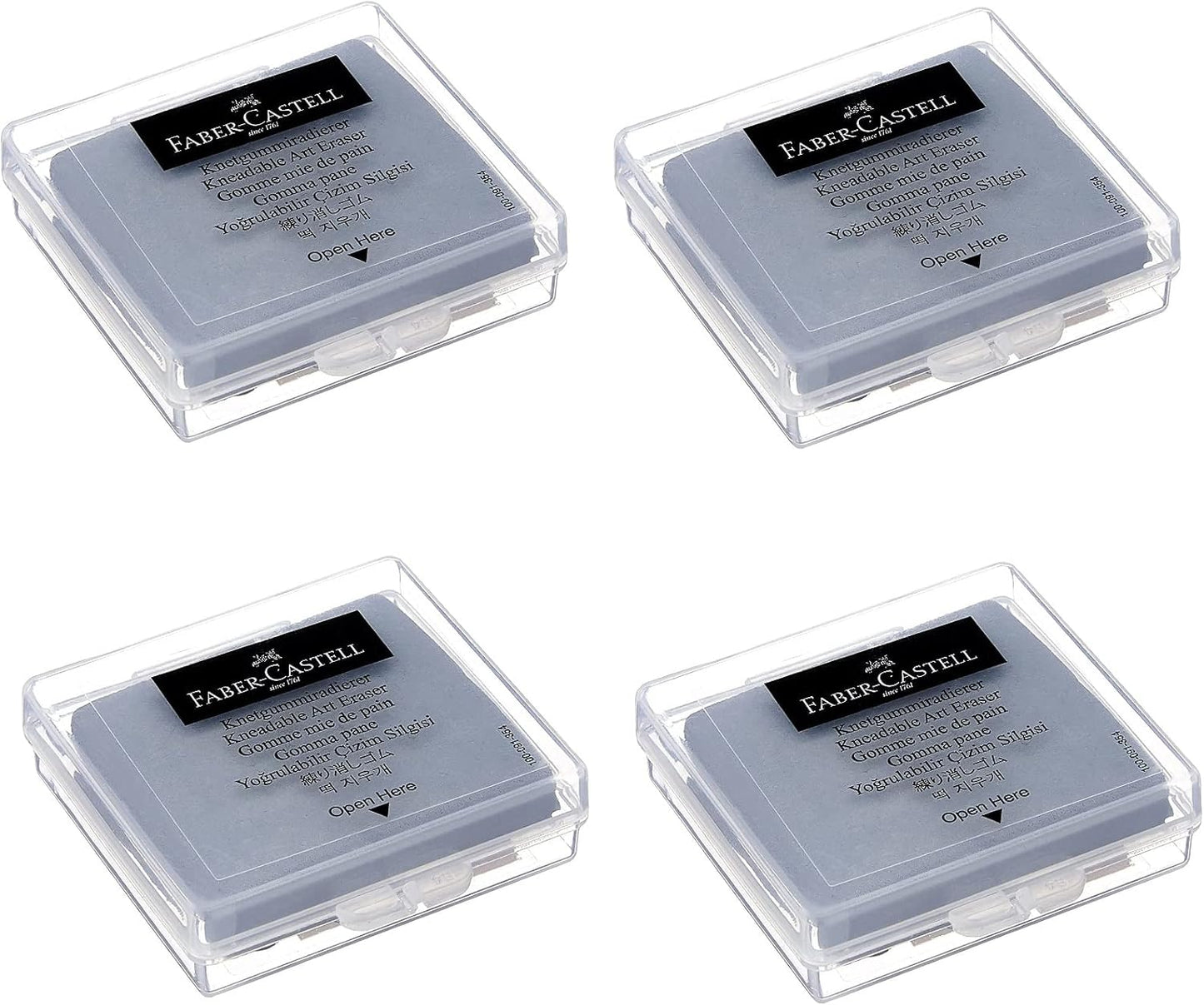 Faber-Castell Erasers - Drawing Art Kneaded Erasers, Large Size Grey - 4 Pack