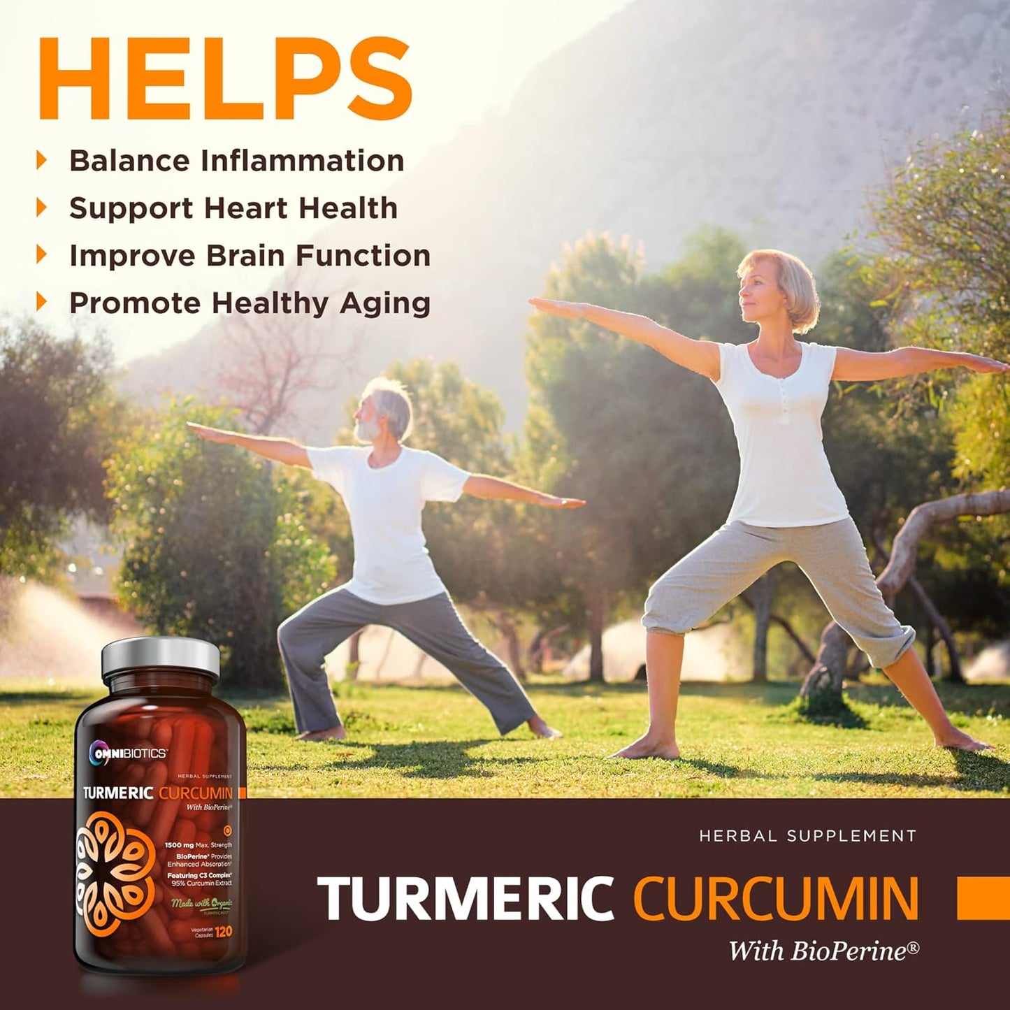Organic Turmeric Curcumin Extract Supplement 1500Mg with Bioperine and 95% Curcuminoids Extract – Turmeric and Black Pepper Supplement Extract (10Mg) - Turmeric Capsules - 120 Vegetarian Capsules