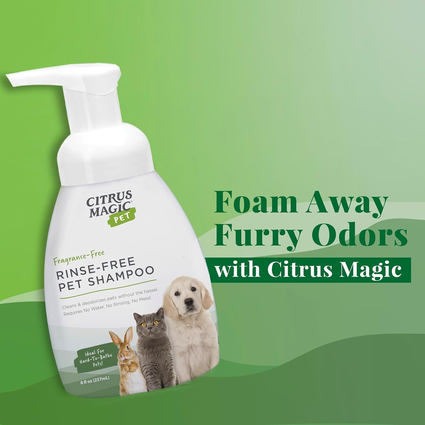 Citrus Magic Pet Rinse-Free Pet Shampoo, 8-Fluid Ounce