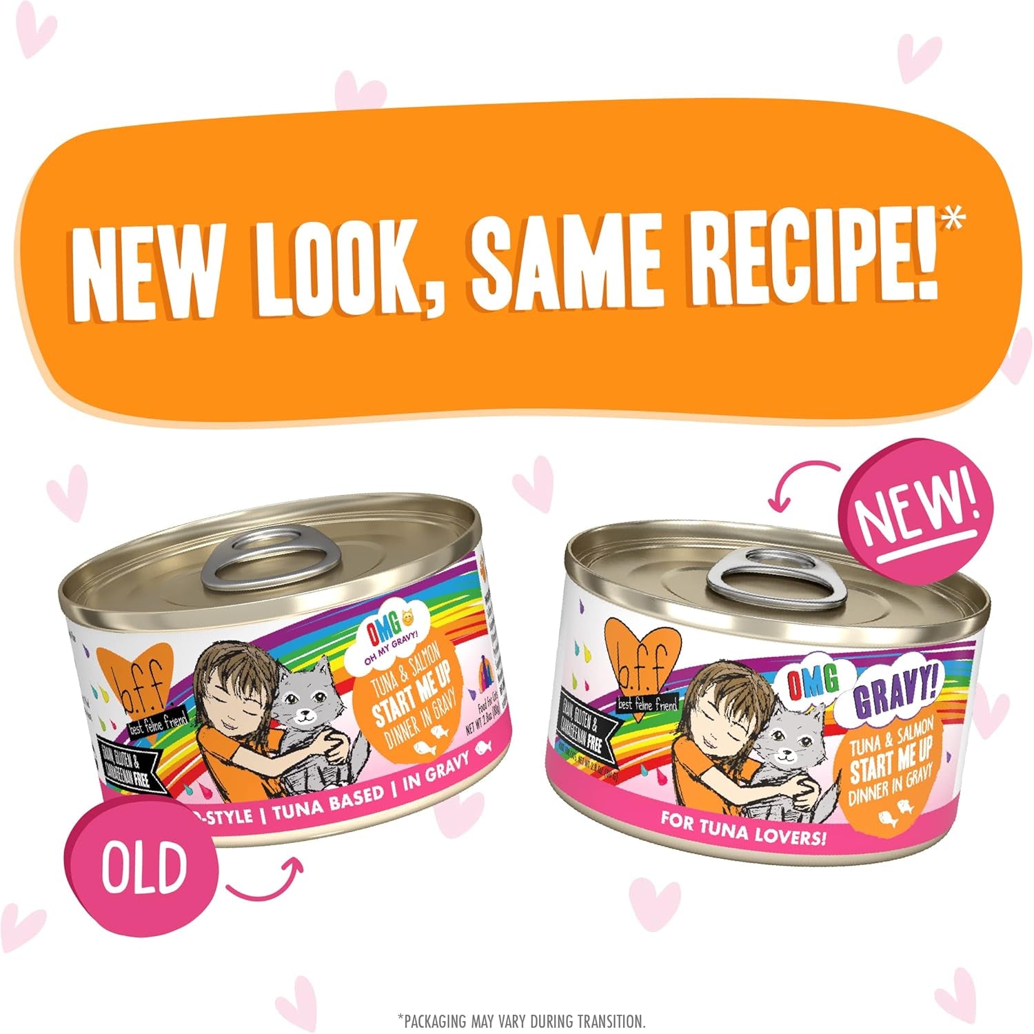 Weruva B.F.F. OMG - Best Feline Friend Oh My Gravy!, Tuna & Salmon Start Me up with Tuna & Salmon, 2.8Oz Can (Pack of 12)