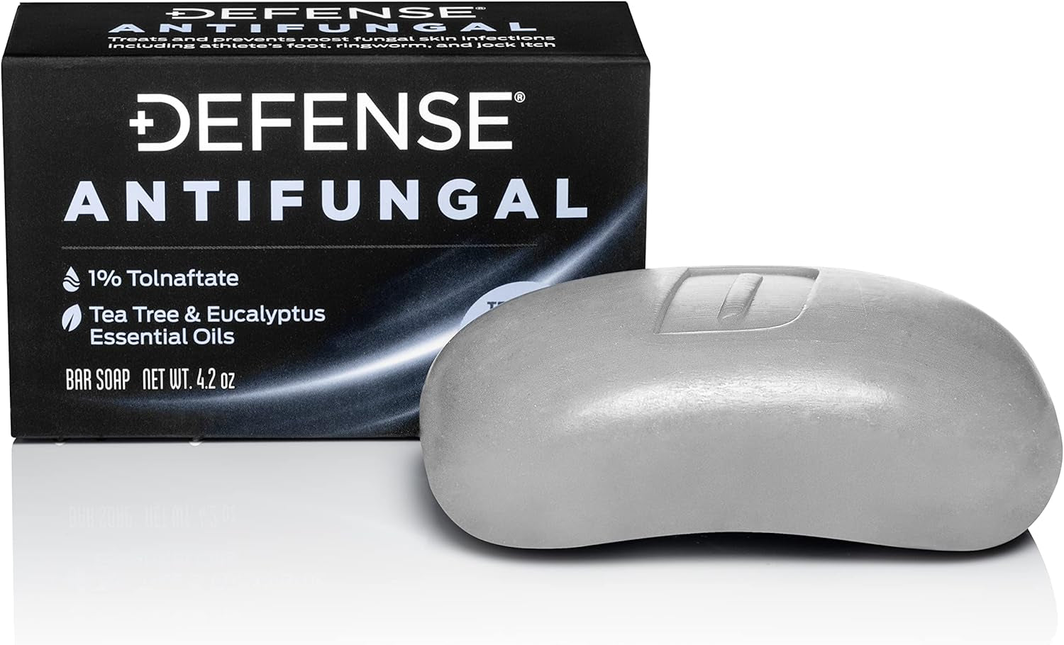 Defense Antifungal Bar Soap | Jock Itch, Ringworm, Athlete'S Foot, Skin Fungus | Medicated anti Fungal Treatment (One Bar, No Case)