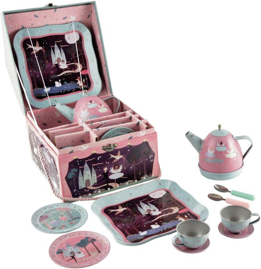 Floss & Rock 41P3652 Enchanted Musical Tin Tea Set in House Case