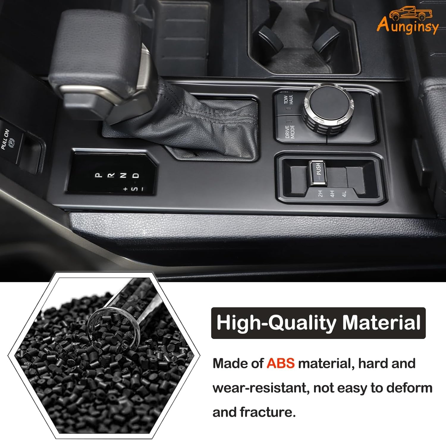 Aunginsy Central Control Gear Shift Panel Trim Cover Compatible with Toyota Tundra/Sequoia 2022-2024 Truck Gear Shifter Console Anti-Scratch Panel Frame Decorative Sticker Protection ABS Accessories