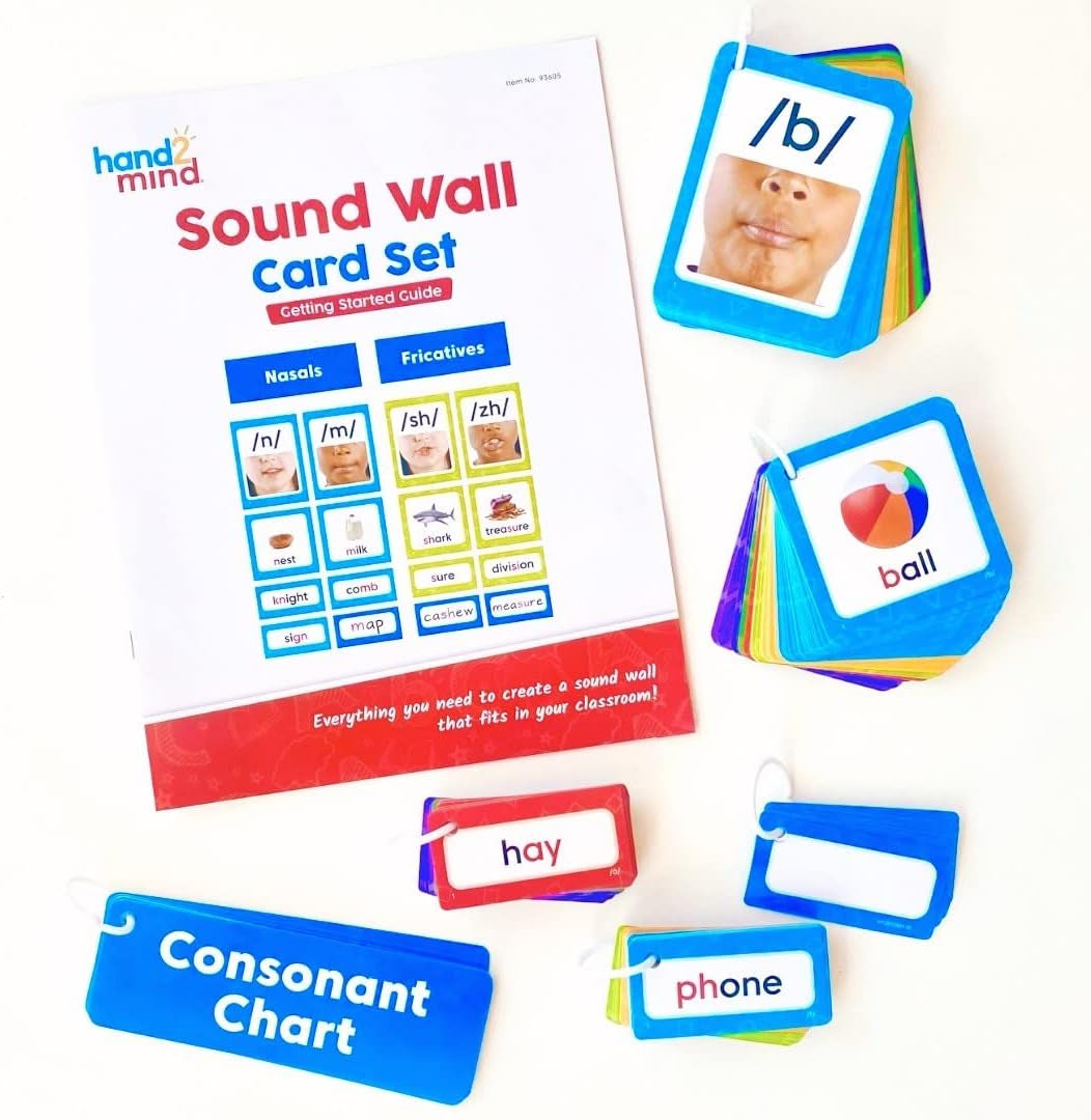 Hand2Mind Sound Wall Classroom Phonics Kit, Letter Sounds for Kindergarten, Speech Therapy Materials, Phonemic Awareness, ESL Teaching Materials, Science of Reading Manipulatives (169 Cards)