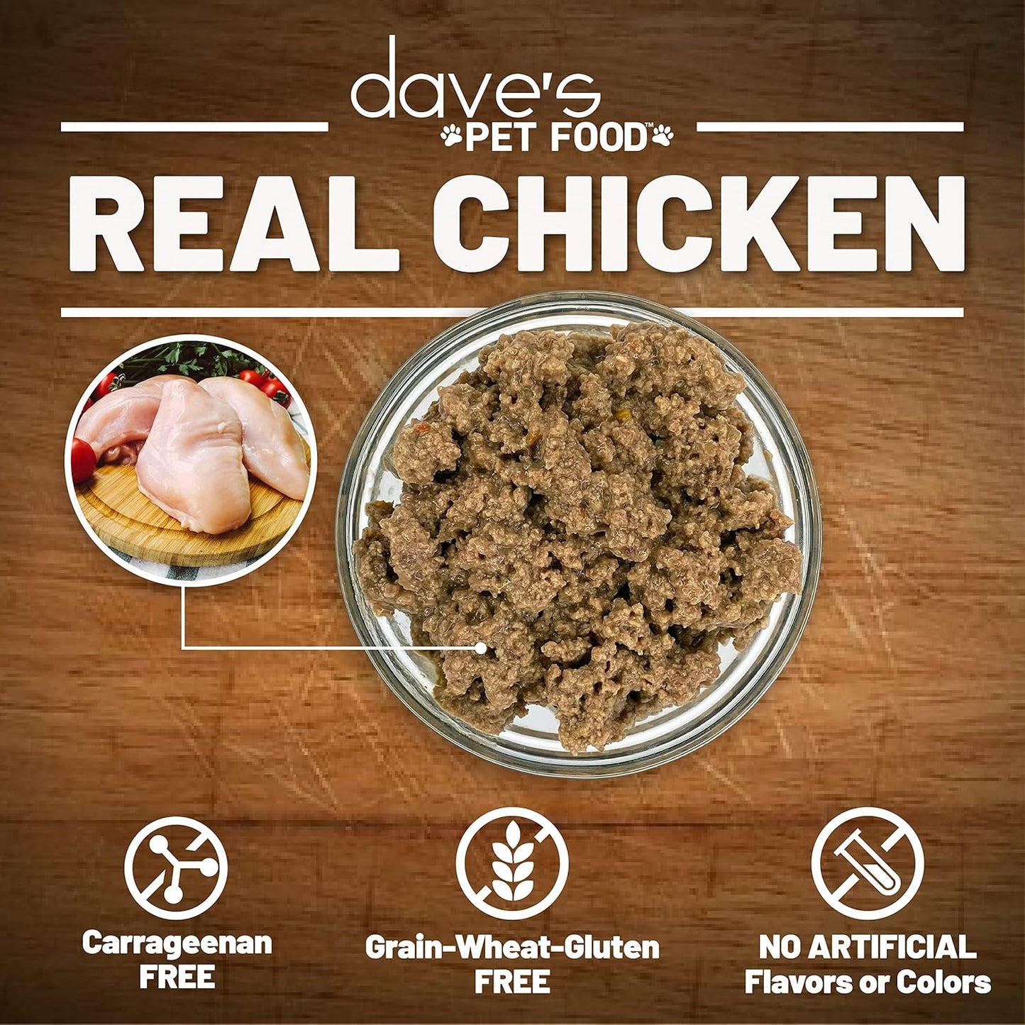 Dave'S Pet Food Grain Free Wet Cat Food (Chicken), Made in USA Naturally Healthy Canned Cat Food, Added Vitamins & Minerals, Wheat & Gluten-Free, 12.5 Oz Cans (Case of 12)