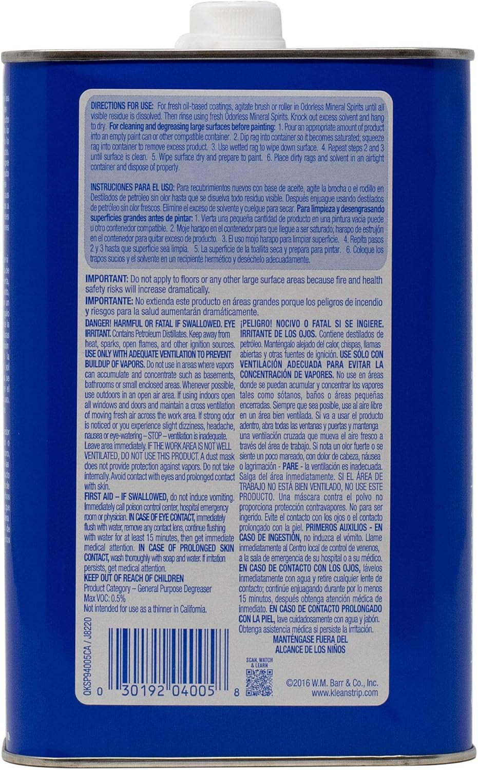 KLEAN-STRIP Odorless Mineral Spirits, 1 Quart (Pack of 1)