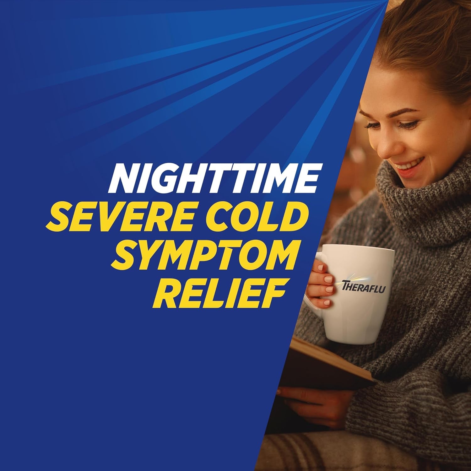 Theraflu Nighttime Severe Cold Relief Honey Lemon Flavor Powder - 6 Ct (Pack of 1)