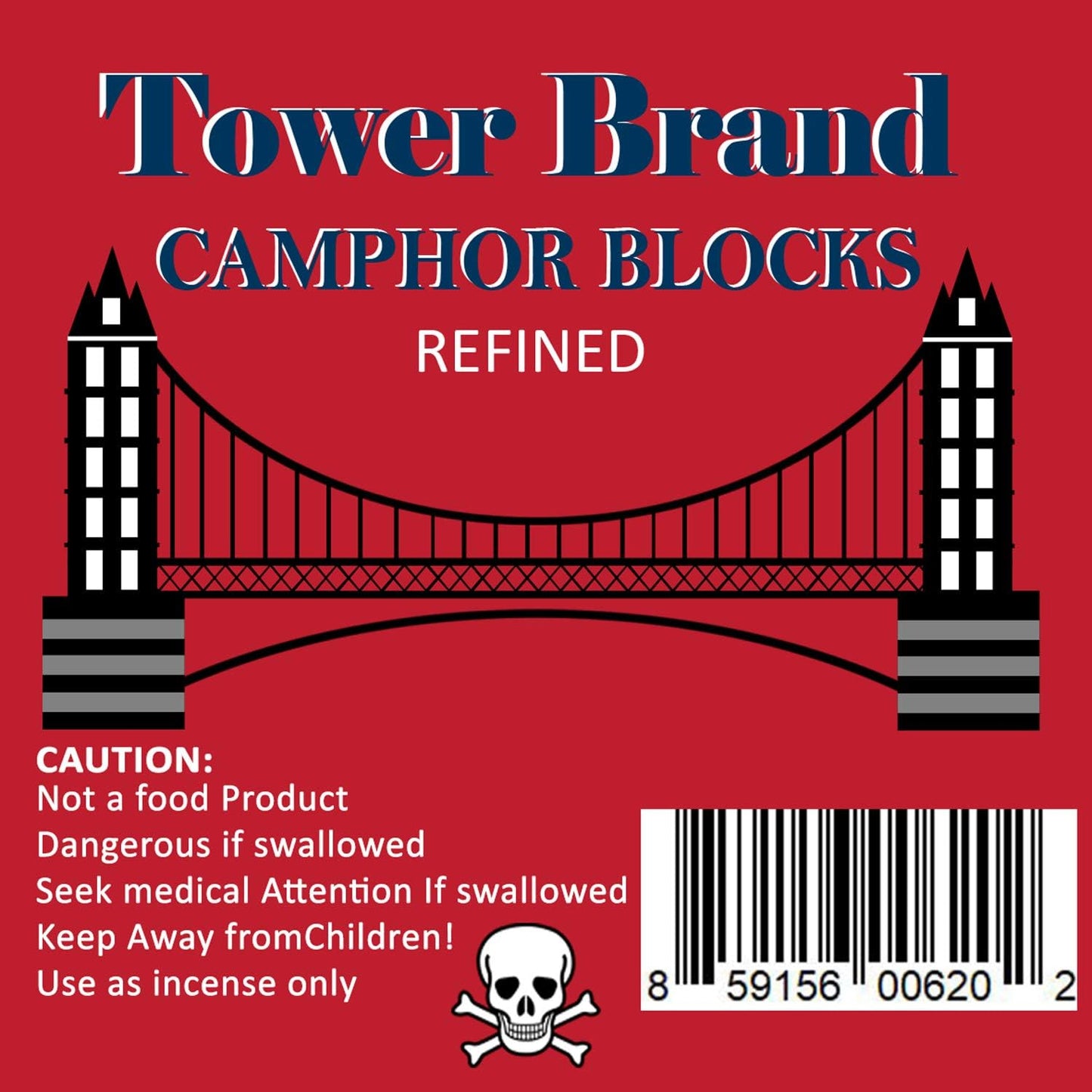 ELP ESSENTIAL Tower Brand Camphor Blocks Refined 1Oz 16 Tablets