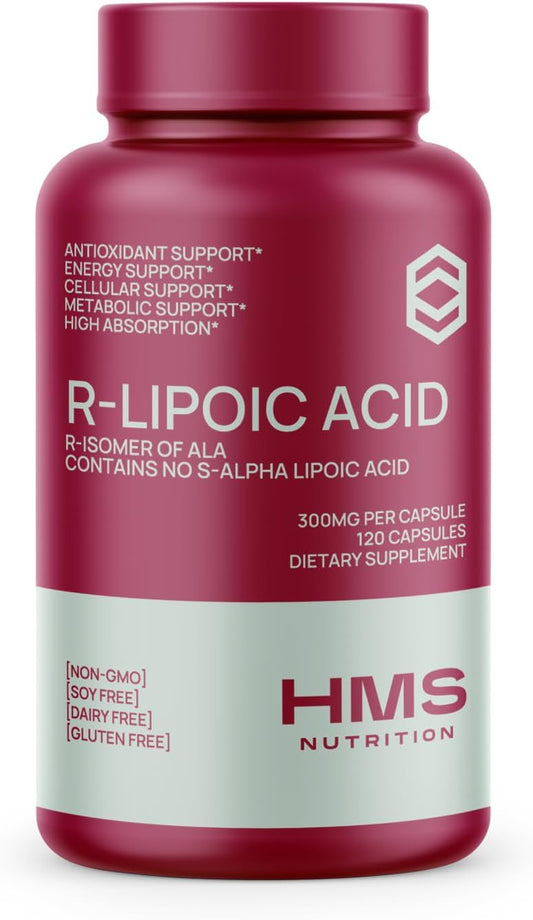 R-Lipoic Acid 300Mg per Capsule 120Ct 120 Serving 4 Month Supply Vegetable Capsules