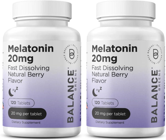 Melatonin 20Mg, 100% Drug Free, Fast-Dissolve 120 Tablets - Natural Sleep Aid, Experience Serene, Restful Nights - Find Your Calm, Embrace Relaxation, Supports Sound Sleep and Tranquility