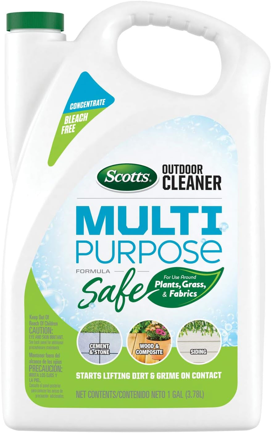 Scotts Outdoor Cleaner Multi Purpose Formula: Concentrate, Bleach-Free, Use on Decks, Siding, Stone and Patio Furniture, 1 Gal.