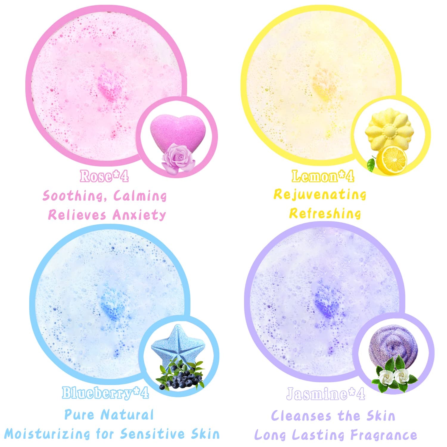 Bath Foot Bombs, 16 Pack Foot Soak with Bath Salt and Tea Tree Oil. Organic Natural Handmade Aroma Pure Essential Oil Bubble Foot Balls for Foot Callus, Dry Cracked, Stubborn Foot Odor Scent.