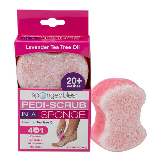 Spongables Pedi Scrub Foot Exfoliating 20+ Wash Sponge, Lavender, 1 Count