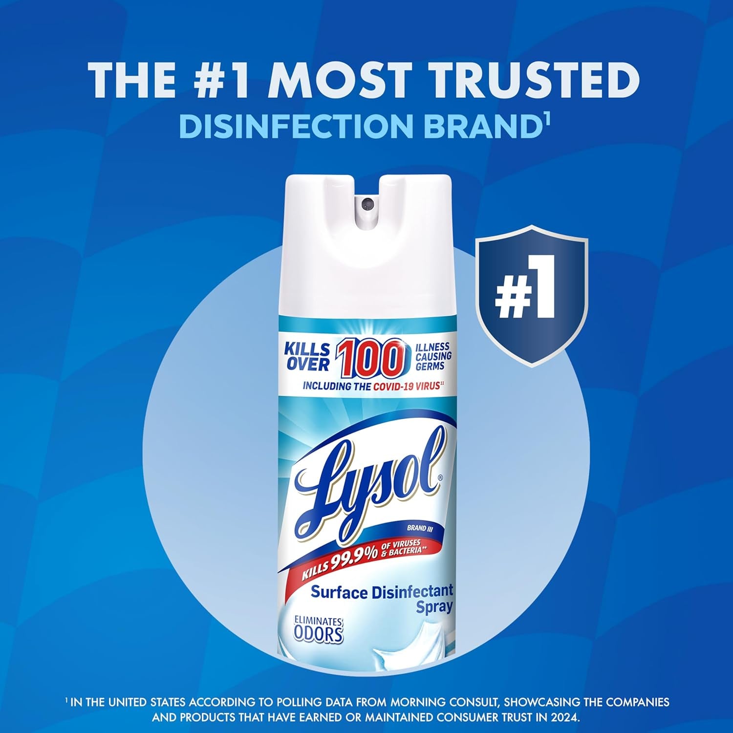 Lysol Disinfectant Spray, Household Essential Cleaning Supplies, Multi-Purpose Room Spray, Antibacterial and Sanitizer Spray, Upholstery Deodorizer, Home and Bathroom,Crisp Linen,12.5 Fl Oz(Pack of 1)