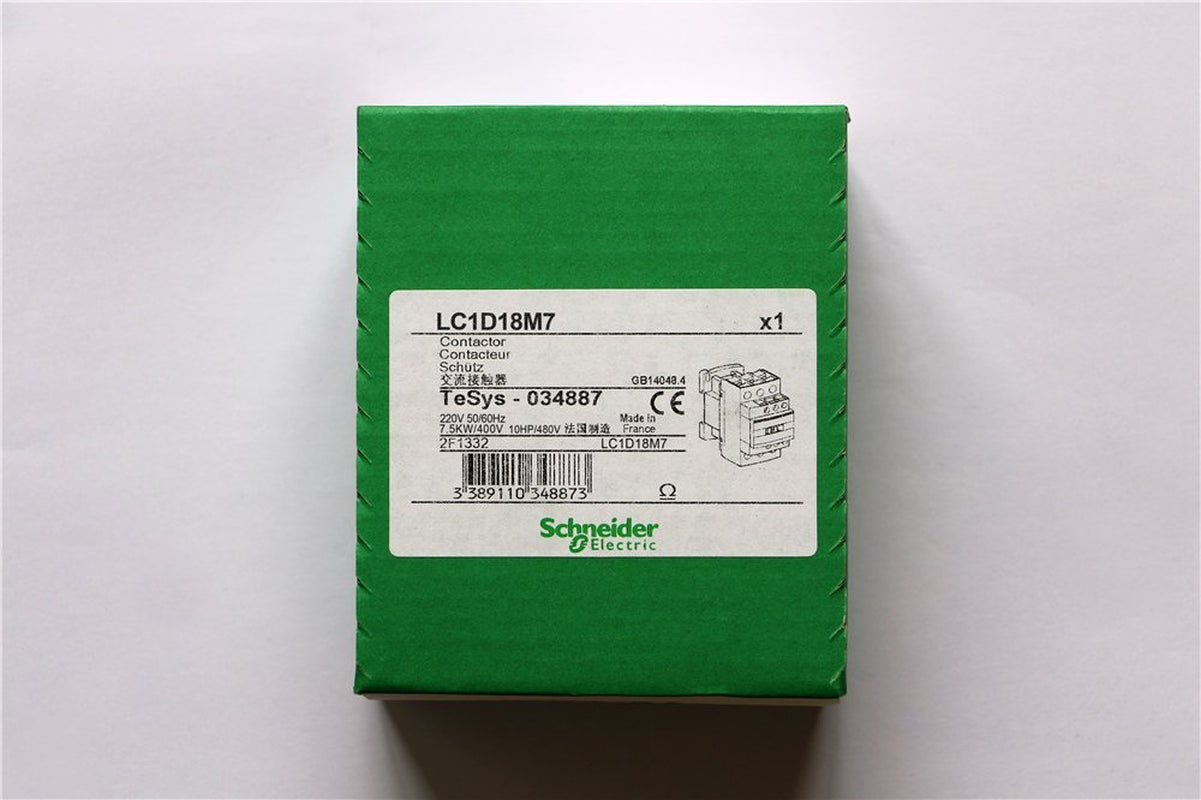 NEW Schneider AC Contactor LC1D18M7 LC-1D18M7 3P 18A 220V AC Coil