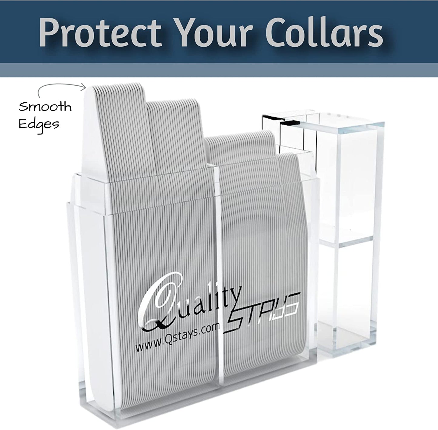 60 Plastic Collar Stays for Men'S Dress Shirts - Plastic Collar Stays for Men with Collar Stay Holder