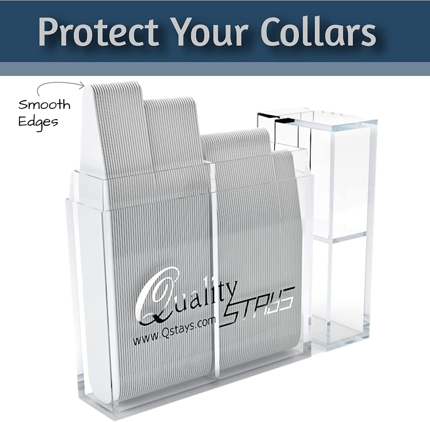 60 Plastic Collar Stays for Men'S Dress Shirts - Plastic Collar Stays for Men with Collar Stay Holder