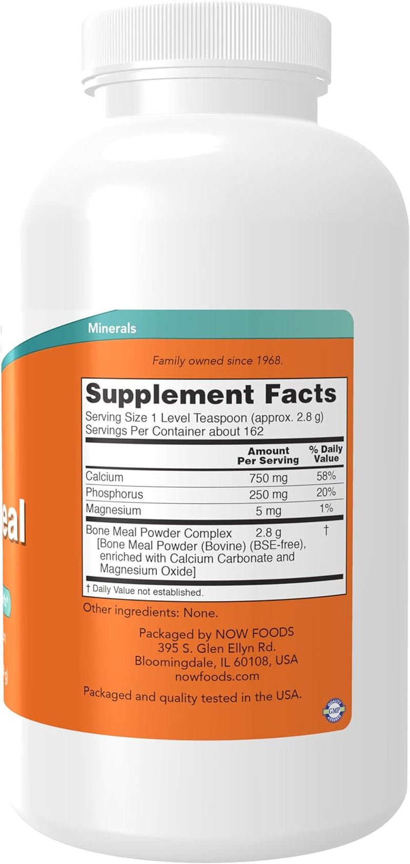 NOW Supplements, Bone Meal Powder with Calcium Carbonate and Magnesium Oxide, Natural Calcium Source, 1-Pound